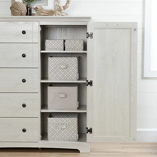 South Shore Avilla Door Chest With 5 Drawers White 6 South Shore Avilla Door Chest With 5 Drawers White - Image 4