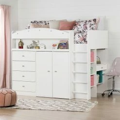 South Shore Tiara Twin Loft Bed With Desk -South Shore shop unnamed file 1099