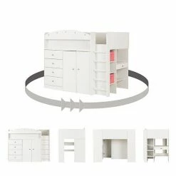 South Shore Tiara Twin Loft Bed With Desk -South Shore shop unnamed file 1102