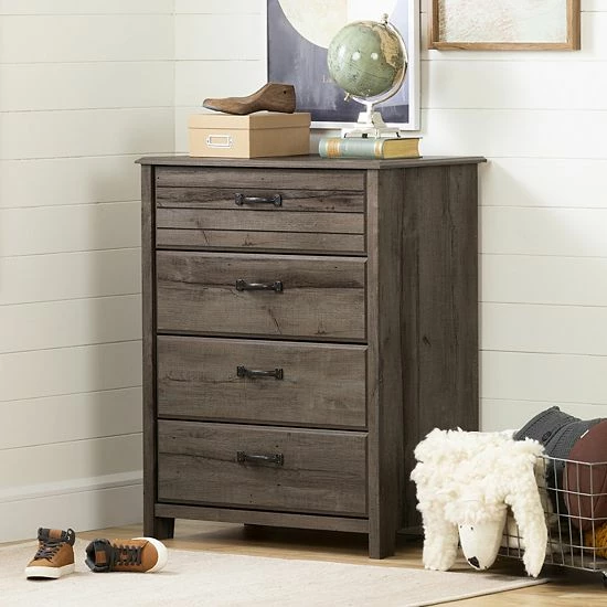 South Shore Asten 4-Drawer Chest Blue 4 South Shore Asten 4-Drawer Chest Blue - Image 2