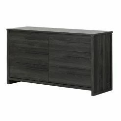 South Shore Reevo 6-Drawer Double Dresser Gray Oak