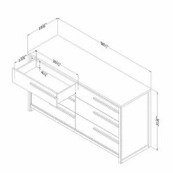 South Shore Reevo 6-Drawer Double Dresser Gray Oak -South Shore shop unnamed file 1264