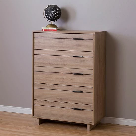 South Shore Fynn 5-Drawer Dresser Rustic Oak 4 South Shore Fynn 5-Drawer Dresser Rustic Oak - Image 2