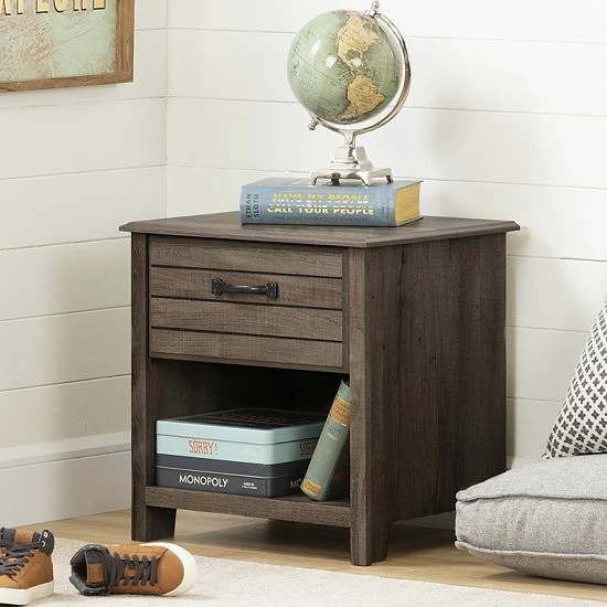 South Shore Asten 1-Drawer Nightstand Blue 4 South Shore Asten 1-Drawer Nightstand Blue - Image 2