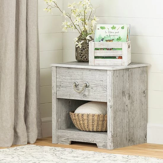 South Shore Aviron 1-Drawer Nightstand Blueberry 4 South Shore Aviron 1-Drawer Nightstand Blueberry - Image 2