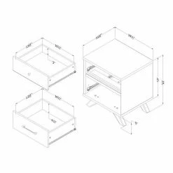 South Shore Flam 2-Drawer Nightstand -South Shore shop unnamed file 1471