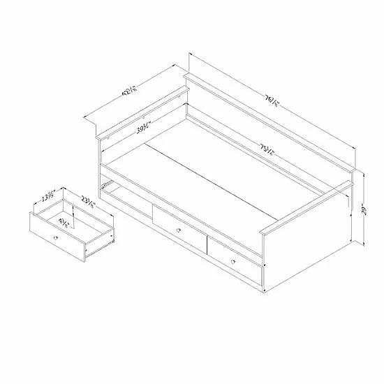 South Shore Tassio Twin Daybed With Storage 8 South Shore Tassio Twin Daybed With Storage - Image 6