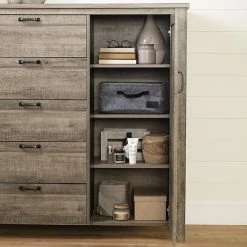 South Shore Lionel Door Chest With 5 Drawers Seaside Pine -South Shore shop unnamed file 1518