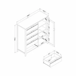 South Shore Lionel Door Chest With 5 Drawers Seaside Pine -South Shore shop unnamed file 1520