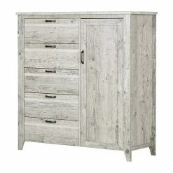 South Shore Lionel Door Chest With 5 Drawers Seaside Pine -South Shore shop unnamed file 1522