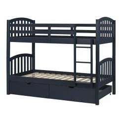 South Shore Ulysses Twin Bunk Bed & Rolling Drawers Set