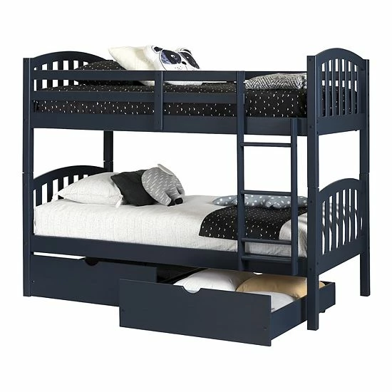 South Shore Ulysses Twin Bunk Bed & Rolling Drawers Set 4 South Shore Ulysses Twin Bunk Bed & Rolling Drawers Set - Image 2