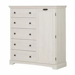 South Shore Lilak Door Chest With 5 Drawers Fall Oak