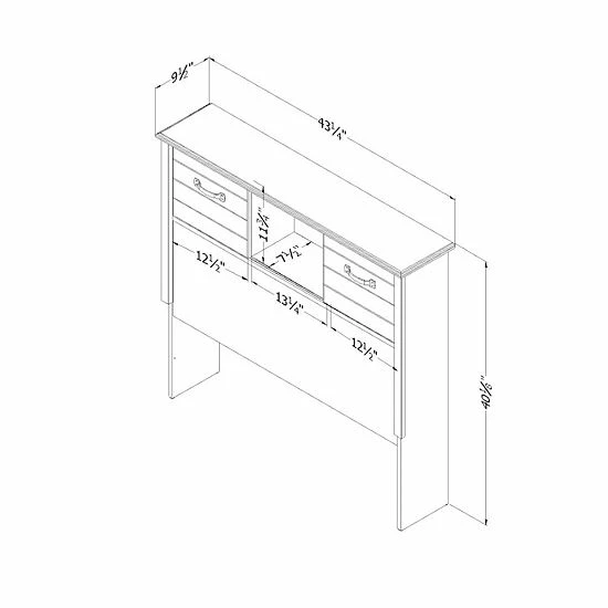 South Shore Asten Bookcase Headboard With Doors Brown 10 South Shore Asten Bookcase Headboard With Doors Brown - Image 8