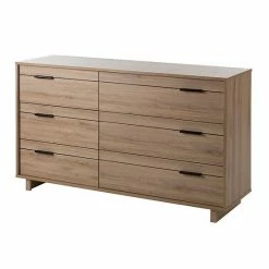 South Shore Fynn 6-Drawer Double Dresser Rustic Oak