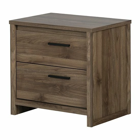 South Shore Tao 2-Drawer Nightstand Natural Walnut 10 South Shore Tao 2-Drawer Nightstand Natural Walnut - Image 8
