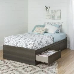 South Shore Savannah Mates Bed With 3 Drawers Pure White -South Shore shop unnamed file 177