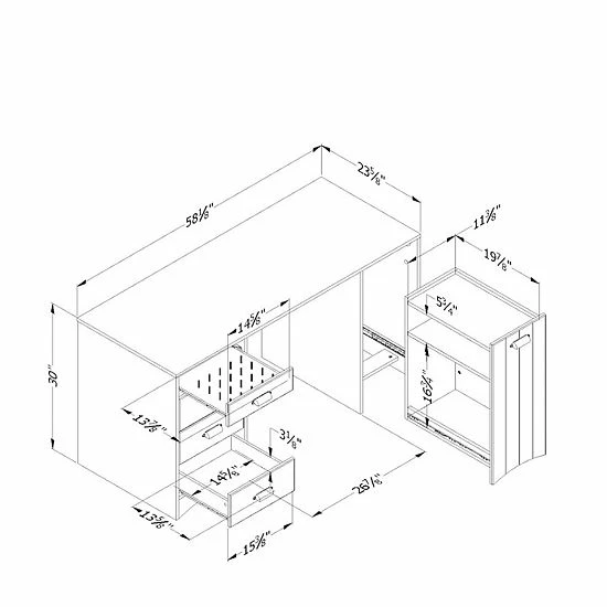 South Shore Artwork Sewing Craft Table & Storage 11 South Shore Artwork Sewing Craft Table & Storage - Image 9