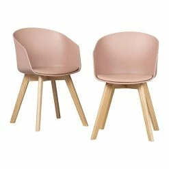 South Shore Flam Dining Chair 2-Piece Set Pink
