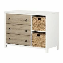South Shore shop 15 South Shore Cotton Candy 3-Drawer Dresser With Baskets Seaside Pine