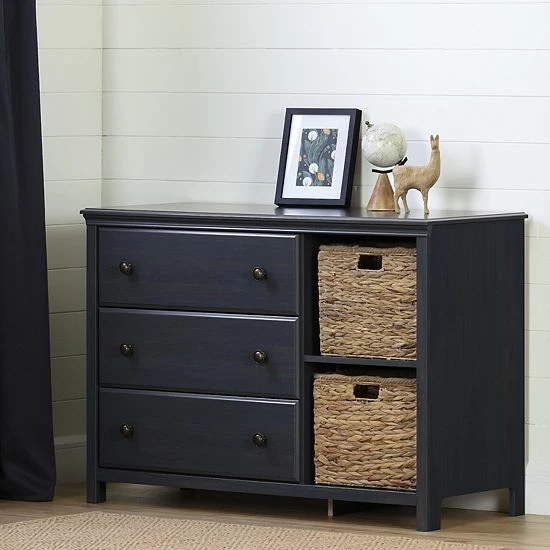 South Shore Cotton Candy 3-Drawer Dresser With Baskets Seaside Pine 4 South Shore Cotton Candy 3-Drawer Dresser With Baskets Seaside Pine - Image 2
