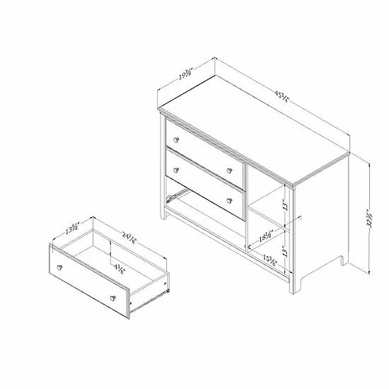 South Shore Cotton Candy 3-Drawer Dresser With Baskets Seaside Pine 10 South Shore Cotton Candy 3-Drawer Dresser With Baskets Seaside Pine - Image 8
