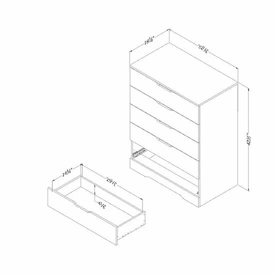 South Shore Holland 5-Drawer Chest Light Gray 7 South Shore Holland 5-Drawer Chest Light Gray - Image 5