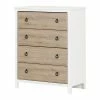 South Shore Cotton Candy 4-Drawer Chest Pure White Rustic Oak -South Shore shop unnamed file 241