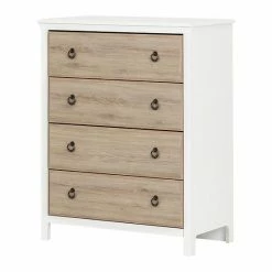 South Shore Cotton Candy 4-Drawer Chest Pure White Rustic Oak -South Shore shop unnamed file 247
