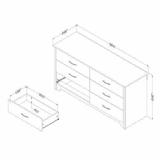 South Shore Fusion 6-Drawer Double Dresser Gray Oak 7 South Shore Fusion 6-Drawer Double Dresser Gray Oak - Image 5