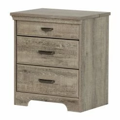 South Shore Versa Nightstand With Charging Station Gray Maple -South Shore shop unnamed file 406