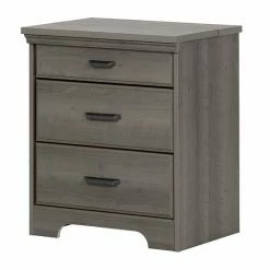 South Shore Versa Nightstand With Charging Station Gray Maple -South Shore shop unnamed file 407