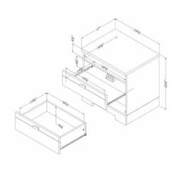 South Shore Reevo Nightstand With Cord Catcher Black Oak -South Shore shop unnamed file 416