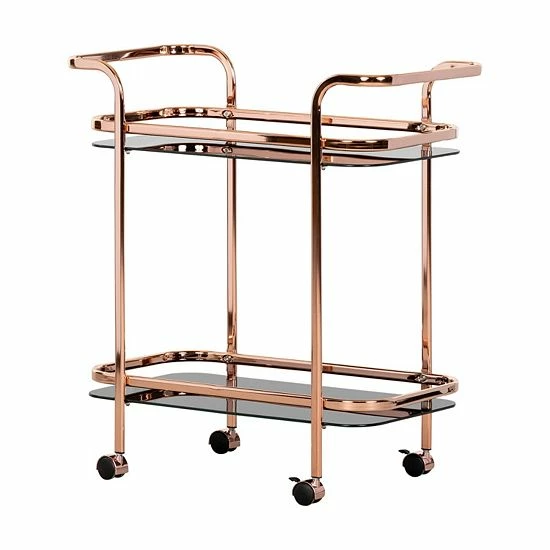South Shore Maliza Bar Cart Gold Glass 5 South Shore Maliza Bar Cart Gold Glass - Image 3
