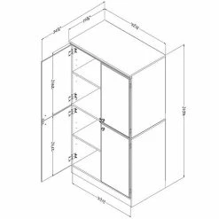 South Shore Morgan 4-Door Storage Cabinet Weathered Oak -South Shore shop unnamed file 471