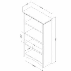 South Shore Gascony 4-Shelf Bookcase Gray -South Shore shop unnamed file 479
