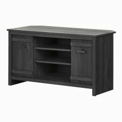 South Shore Exhibit Corner TV Stand Gray Oak