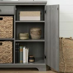 South Shore Versa 1-Door Storage Cabinet Gray Maple -South Shore shop unnamed file 515