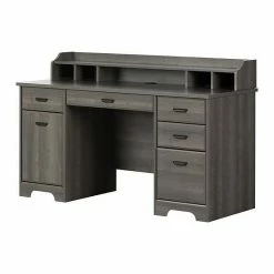 South Shore Versa Computer Office Desk With Power Bar Weathered Oak -South Shore shop unnamed file 52