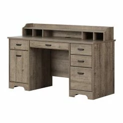South Shore Versa Computer Office Desk With Power Bar Weathered Oak -South Shore shop unnamed file 53
