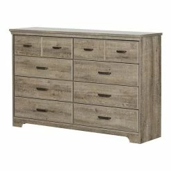 South Shore Versa 8-Drawer Double Dresser Weathered Oak