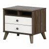 South Shore Yodi 2-Drawer Nightstand With Open Storage Soft Elm