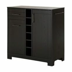 South Shore Vietti Bar Cabinet & Bottle Storage Weathered Oak