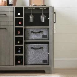 South Shore Vietti Bar Cabinet & Bottle Storage Weathered Oak -South Shore shop unnamed file 601