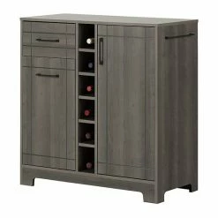 South Shore Vietti Bar Cabinet & Bottle Storage Weathered Oak -South Shore shop unnamed file 603