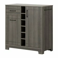 South Shore Vietti Bar Cabinet & Bottle Storage Weathered Oak -South Shore shop unnamed file 614