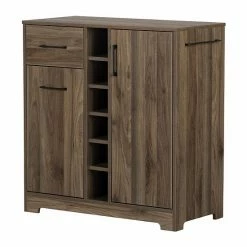 South Shore Vietti Bar Cabinet & Bottle Storage Weathered Oak -South Shore shop unnamed file 616