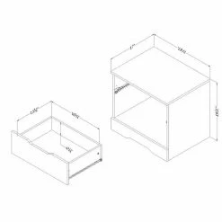 South Shore Holland 1-Drawer Nightstand Brown -South Shore shop unnamed file 625