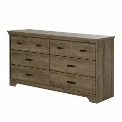 South Shore Versa 6-Drawer Double Dresser Rubbed Black