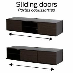 South Shore Agora Wall-Mounted Media Console Weathered Brown -South Shore shop unnamed file 699